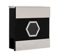 Produktbild: Mucola Wandbriefkasten Briefkasten Wandbriefkasten Edelstahl Zeitungsfach Design Modern (Stück, 1-St., Premium-Briefkasten), Schutzklappe lässt Regen abfließen