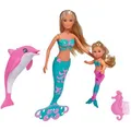 Produktbild: Steffi-Love Puppe Mermaid Friend, ab 3 Jahre, Steffi und Evi als Meerjungfrauen mit Delfin, 29 cm