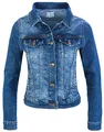 Produktbild: Rock Creek Damen Jeans Jacke Übergangs Jacke Denim Blouson Stretch Kurz Classic Jeansjacken Urban Stonewash D-401 Dunkelblau L