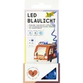 Produktbild: folia 989/2 - LED Blaulicht, 2 Stück mit ⌀ 3 x 2,3 cm, Blinkfrequenz von 3,4 Hz, wasserfest, Laufzeit von bis zu 12h, inkl. 4 Batterien und 2 Klebepads