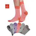 Produktbild: Socken H.I.S, Damen, Gr. 35-38, bunt (2x grau, meliert, ecru, hummer, ecru, beige, meliert, ecru, lila, meliert, ecru, taupe, ecru), Baumwolle, Baumwollmischung, Elasthan, Polyamid, geringelt, meliert, elastisch, Socken Socken, mit druckfreiem Bündchen