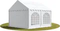 Produktbild: TOOLPORT Festzelt Partyzelt 3x4 m PREMIUM, hochwertige PVC Plane 750 N in weiß 100% wasserdicht mit Bodenrahmen