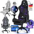 Produktbild: ELITESEATS Gaming Stuhl Ergonomisch [TESTSIEGER] Kratzerfreie Rollen Atmungsaktiv, 4D-Armlehnen, mit Fußstütze | Ergonomischer Gamingstuhl Stoff 150 kg Belastbarkeit | Gaming Chair | Gaming Sessel