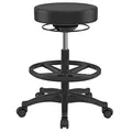 Produktbild: SONGMICS Arbeitshocker, hoher Sitz, ergonomischer Dynastischer Hocker, Stehstuhl, drehbar und verstellbar, 59,5 – 81 cm, mit Verstellbarer runder Fußstütze, Schwarz OSC007B01