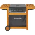 Produktbild: Campingaz Adelaide 3 Woody DualGas Grill Wagen Liquified Petroleum Gas (LPG) + Methan Schwarz, Holz 14000 W - Schwarz/Braun