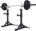 Produktbild: ATLETICA Free Stands Squat Rack | Kompakter Kniebeugenständer | Höhenverstellbar 113-163 cm | 33 kg leicht | Bis zu 250 kg belastbar | Mit Notablagen