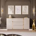 Produktbild: YOURHOUSE24 Kommode ONYX Kaschmir goldenen Beinen Sideboard (Ausführung: Push to open, ohne Füße)