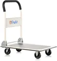Produktbild: Pallit Transportwagen Schiebebügelwagen CARRY, (150kg Tragkraft, lenkbarer Wagen mit Rollen), Rollwagen mit Anti-Rutsch-Beschichtung als Lastenwagen, Plattformwagen