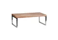 Produktbild: Wohnling Couchtisch WL1.458 Akazie GUNA Massiv 120 x 60 x 40 cm Wohnzimmertisch Beistel (Akazie Massivholz / Chrom, 120x60x40 cm Rechteckig), Großer Wohnzimmertisch, Sofatisch Kaffeetisch