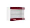 Produktbild: Vicco Glashängeschrank R-Line, Bordeaux Hochglanz/Weiß, 80 cm