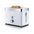 Produktbild: GRAEF Toaster TO61 Weiß 2-Scheiben-Toaster mit Brotscheibenzentrierung, Brötchenaufsatz, 6 Bräunungsstufen und Krümelschublade, Stopp-Taste, Auftaufunktion, Nachhebevorrichtung, Sicherheitsabschaltung