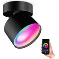 Produktbild: SSC-LUXon SAMU Decken Aufbauspot schwarz schwenkbar - mit Smart GX53 LED 6W RGB CCT WLAN - Strahler kompatibel mit Alexa, Siri & Google - Schwarz
