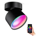 Produktbild: SSC-LUXon SAMU Decken Aufbauspot schwarz schwenkbar - mit Smart GX53 LED 6W RGB CCT WLAN - Strahler kompatibel mit Alexa, Siri & Google