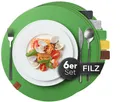 Produktbild: Loco Bird Platzset Tischset aus Filz, 6er Set Rechteckig, 38 cm Telleruntersetzer, (Tischset), abwischbare Tischuntersetzer Platzdeckchen