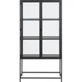 Produktbild: Glasvitrine ACTONA GROUP, schwarz (esche schwarz, matt schwarz), B:77cm H:150cm T:35cm, Melamin, Metall, Schränke, mit Glastüren und Metallrahmen, 3 Einlegeböden, B: 77 x H: 150 cm