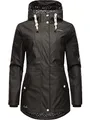 Produktbild: Navahoo Damen Übergangsjacke Regenmantel wasserdicht lang warm gefüttert mit Kapuze Oceans Heart Black Gr. XS