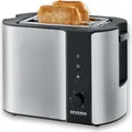 Produktbild: Severin Automatik-Toaster AT 2589 gebürstetschwarzsilber  Toaster Toaster 2 Scheiben Toaster Edelstahl Toaster Mit Brötchenaufsatz