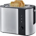 Produktbild: Severin AT 2589 Toaster mit Brötchenaufsatz Edelstahl (gebürstet), Schwarz