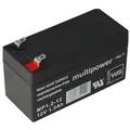 Produktbild: Multipower MP1.2-12 Blei Akku mit 4,8mm Faston Steckkontakten mit VDS Zulassung Abmessungen 97,00x43,00x53,00mm