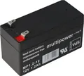 Produktbild: Multipower MP1.2-12 Blei Akku mit 4,8mm Faston Steckkontakten mit VDS Zulassung Abmessungen 97,00x43,00x53,00mm