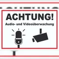 Produktbild: Achtung Audio- und Videoüberwachung Schild A6 (105x148mm)