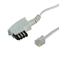 Produktbild: 3m Telefon Anschluß Kabel TAE-F Stecker > RJ11 St. 6/4 mit Siemens Belegung weiß