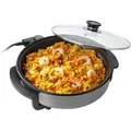 Produktbild: Elektrische Multifunktionspfanne Ø30cm, 1,75L, 1500Watt, Pizzapfanne Glasdeckel