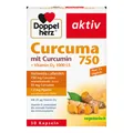 Produktbild: Doppelherz Nahrungsergänzung Curcuma 750 mit Curcumin + Vitamin D3 Kapseln, 30 Stück für Immunsystem und Gelenkgesundheit