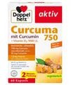 Produktbild: ✅ Doppelherz Curcuma 750, Curcumin, Vitamin D3, Piperin, Kurkuma, 60 Kapseln✅