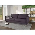 Produktbild: Auris - Modernes Sofa 3-sitzer Mit Schwarz Metall Füßen Aus Lila Luxusmicrofaser