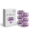 Produktbild: My-Blades® Rasierklingen kompatibel mit Gillette Venus, Plastikneutral Swirl und Smooth, 6 Ersatzklingen Damen mit 4-fach Klinge