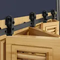 Produktbild: VEVOR Schiebetürsystem Schiebetürbeschlag faltbare Schiebetüren 1524mm Schwarz