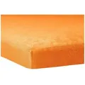 Produktbild: TRAUMSCHLAF Spannbettlaken Flauschbiber Topper, Biber, Gummizug: Rundumgummi, (1 Stück), warm und weich für Matratzentopper orange 180-200 cm x 200 cm