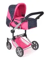 Produktbild: Bayer Chic 2000® 3in1 Kombi Puppenwagen Jara – Konfetti Pink – faltbar, höhenverstellbarer Griff 47-78 cm – Tragetasche – Puppen bis 52 cm, 4-8 J.