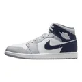 Produktbild: Jordan Men's 1 Mid White/Midnight Navy-Wolf Grey (DQ8426 104), White/Midnight Navy-wolf Grey, 44 EU
