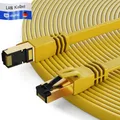 Produktbild: HB-DIGITAL 3m CAT 8 LAN Kabel Netzwerkkabel Ethernet Patchkabel flach RJ45 U/FTP LSZH 40 Gbit/s 2000 MHz AWG 26 PiMF reines Kupfer vergoldete Stecker für Switch, Router, Modem, PC, Smart TV - Gelb