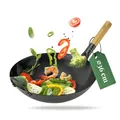 Produktbild: pasoli Wok für Gasherd und Grill inkl. gratis Rezepte eBook - voreingebrannt - Asiapfanne mit rundem Boden - Carbonstahl Bratwok - handgehämmerte Wokpfanne - Durchmesser 36 cm