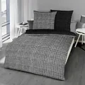 Produktbild: Traumschlaf Biber Bettwäsche Eternity Combo schwarz 135x200 cm + 80x80 cm - schwarz;grau