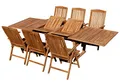 Produktbild: ASS ALEOS. Teak Gartengarnitur Gartenset Set Tobago Ausziehtisch 200-250-300cm x 100cm mit 6X Hochlehner Sessel Stühle