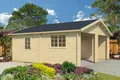 Produktbild: Garage Holz 44mm FALKLAND OHNE TORE 595x595cm mit Einzeltür und Fenster