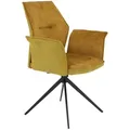 Produktbild: Mid.you Armlehnstuhl, Gold, Metall, Textil, eckig, Flachrohr, 65x92x64 cm, Typenauswahl, Sitzfläche 360° drehbar, abwischbar, gepolsterte Armlehnen, Esszimmer, Stühle, Esszimmerstühle, Armlehnenstühle
