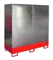 Produktbild: Gefahrstoffschrank BAUER GS-2, Stahlblech, unterfahrbar, für 2 x 200 l Fässer, B 1680 x T 690 x H 1780 mm, rot 460815