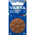 Produktbild: Varta Hörgerätebatterie (8 Stk., A312, 180 mAh) (24607 101 418)