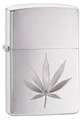 Produktbild: Zippo Sturmfeuerzeug - Leaf Design, Brushed Chrome, Auto Engrave - Nachfüllbar - Wiederverwendbar - Windfestes Design - Geschenkbox - Made in USA