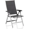 Produktbild: KETTLER BasicPlus Padded Klappstuhl, silber/anthrazit, Alu/Textilene, 0301201-9000, verstellbare Rückenlehne