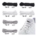 Produktbild: 6 Paar Elastische Schnürsenkel mit Metallkapsel, Einstellbare Schnürsenkel Ohne Binden, Gummi Schuhbänder mit Kapseln, Gummischnürsenkel für Sneaker, Laufschuhe, Sporschuhe