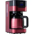 Produktbild: Klarstein 1,2 L Kaffeemaschine mit Thermoskanne und Timer, Kaffeemaschine Filtermaschine für 10 Tassen, 800 W Filter Kaffeemaschine Groß, Filterk... - Rot