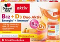 Produktbild: Doppelherz B12 + D3 Duo Aktiv Energie + Immun 8 Trinkflaschen Hochdosiert