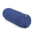 Produktbild: Bodhi | Yoga Bolster ECO | 100% Bio-Baumwolle | Yogarolle mit Bio Dinkelfüllung | Waschbarer Bezug | Yogakissen rund für Restoratives Yoga Übungen | Groß ca. 65 x 20 cm | dunkelblau