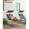 Produktbild: Modante Sonnenliege, Grau, Metall, Textil, 71x38x200 cm, verstellbares Dach, Rückenlehne verstellbar, Gartenmöbel, Gartenliegen